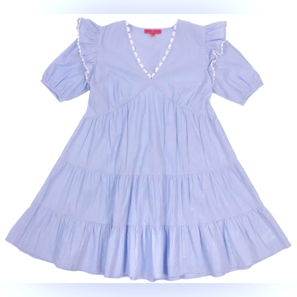 NWT Simply Southern RicRac Cotton Poplin A-line Mini Dress, Size Large - Picture 2 of 7